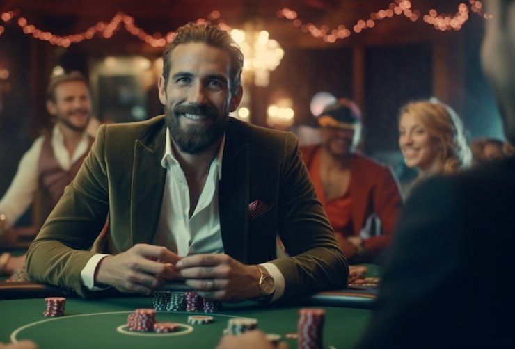 Casino Hold'em final hand comparison and payout display